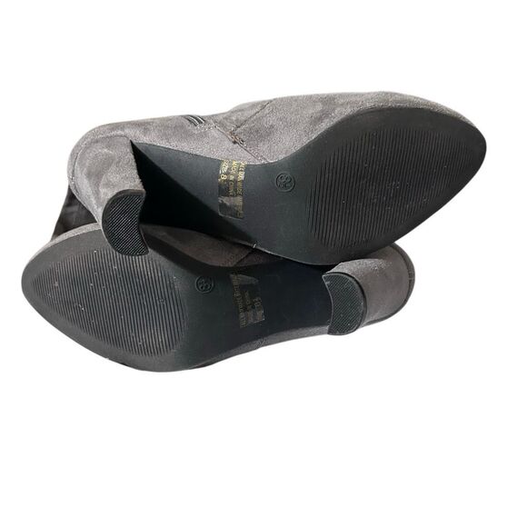 NWOT Over The Knee Heeled Boots Women's Size 8.5 Gray Vegan Leather Thigh High - Picture 7 of 7